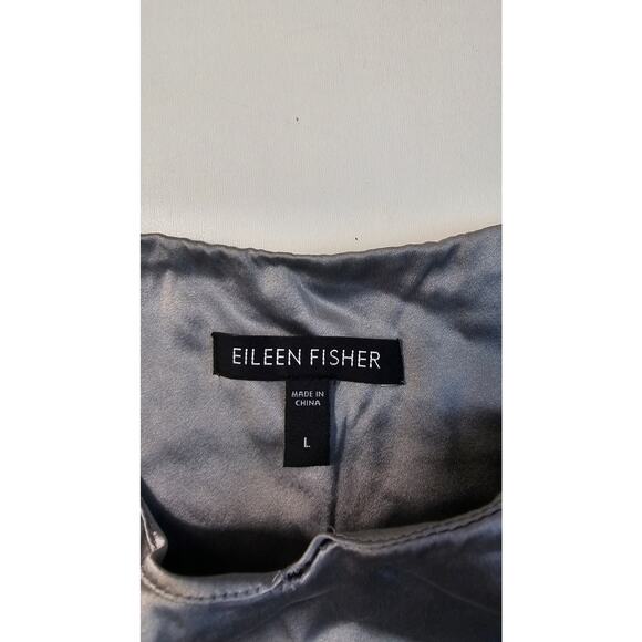Eileen fisher sz L grey silk spandex blend layering comfort tank casual career+ - Picture 5 of 7